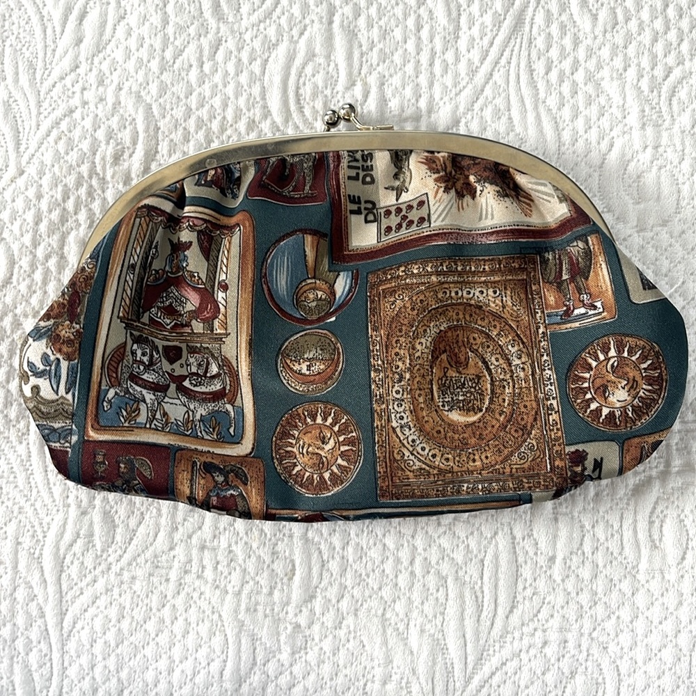 Vintage Italian Fabric Clutch with Snap Closure